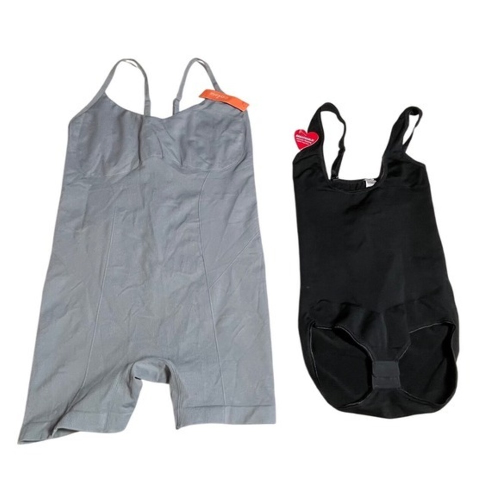 Colsie & Assets by Spanx Bodysuit Shapewear Lot Grey Black Womens Medium NWT